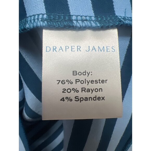 Draper James Blue Striped Lace Collar A-Line Knit Dress - Picture 7 of 9